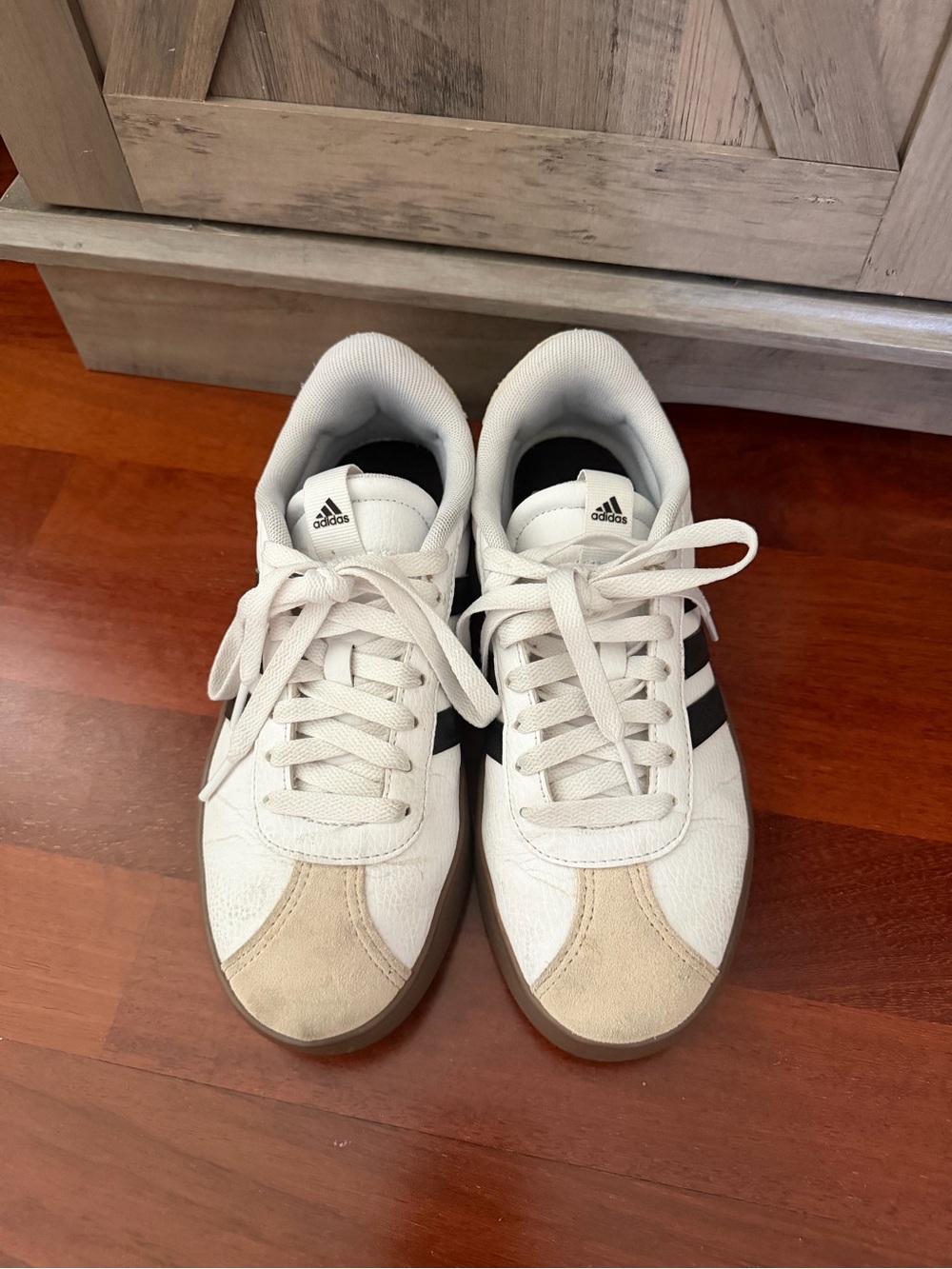 adidas White Black Casual Platform Sneakers - Picture 2 of 7